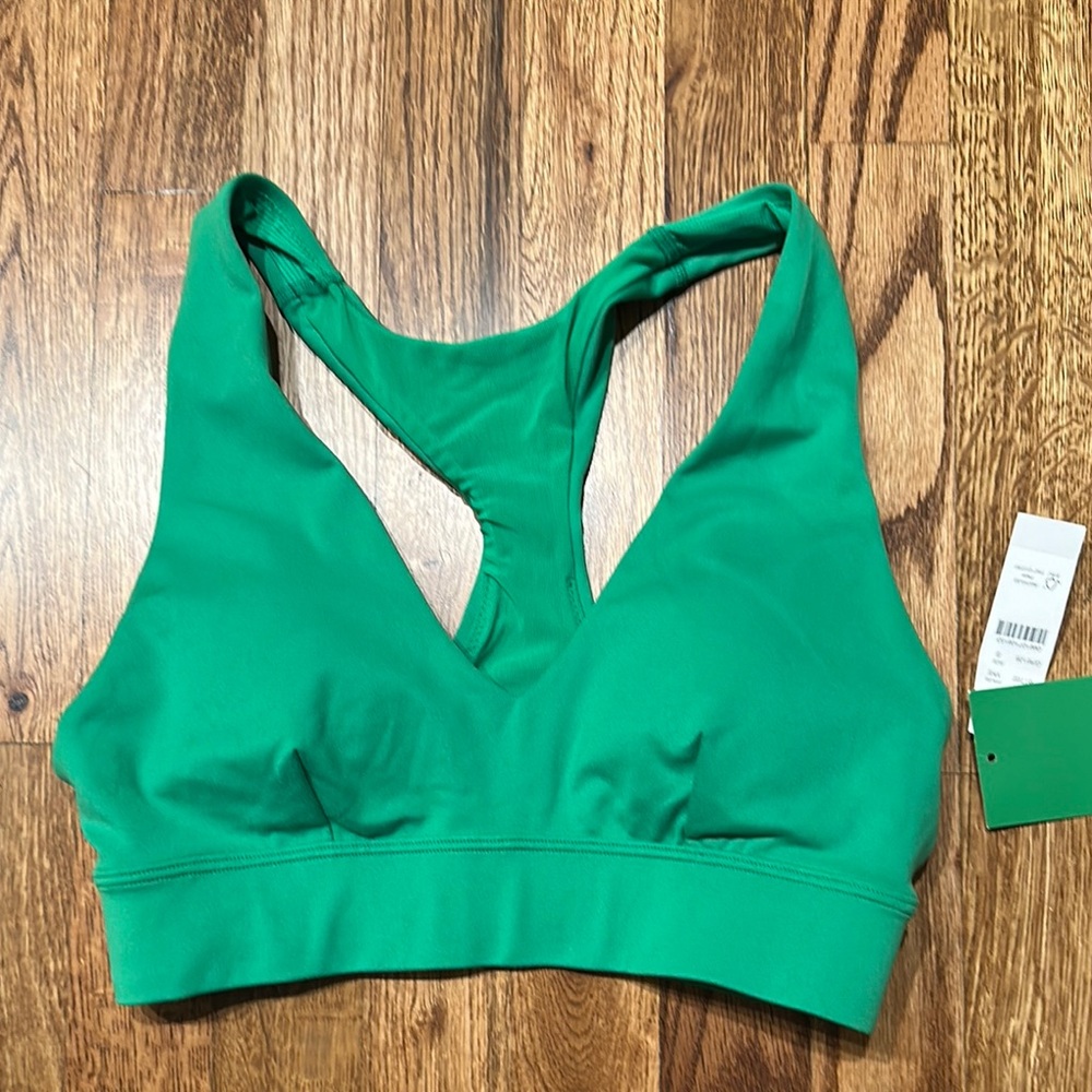 NWT J Crew Cloud Stretch Green Women's Sports Bra size Small